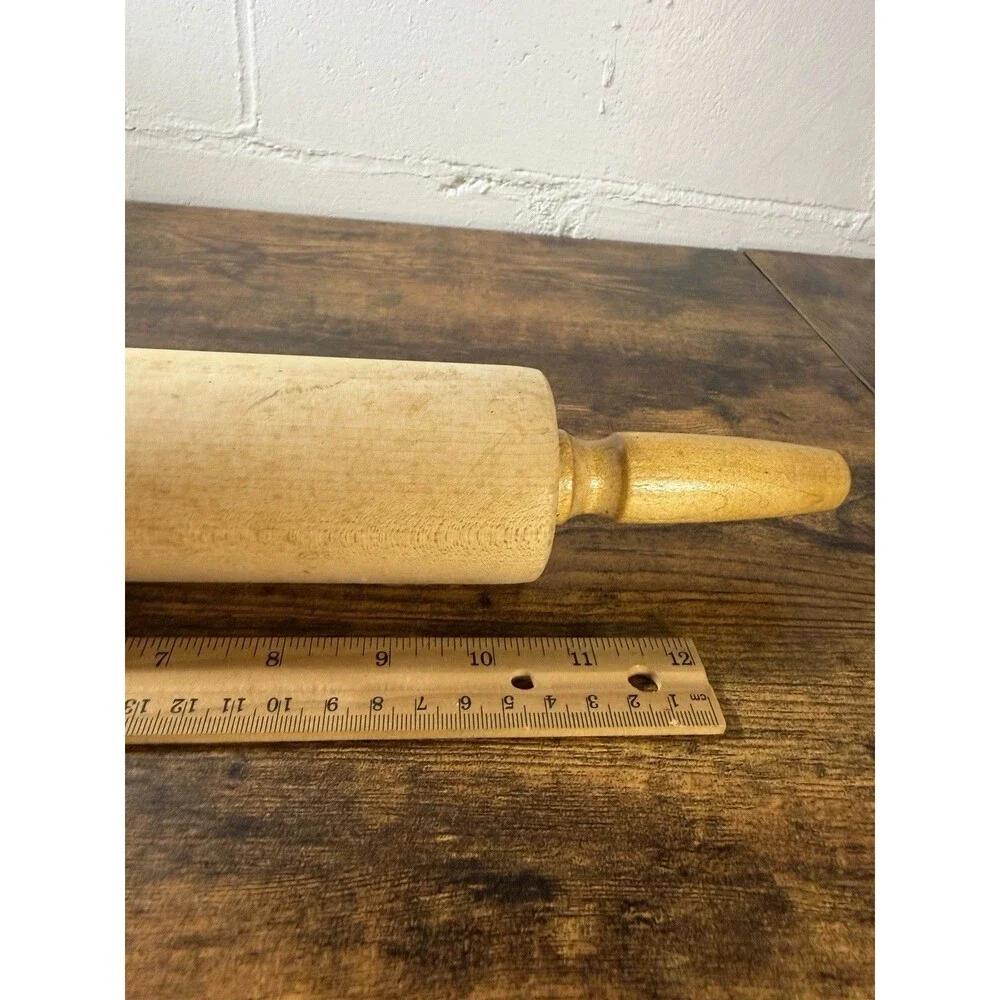 Vintage Foley Wooden Rolling Pin Maple Hardwood Ball Bearing 18” Baking